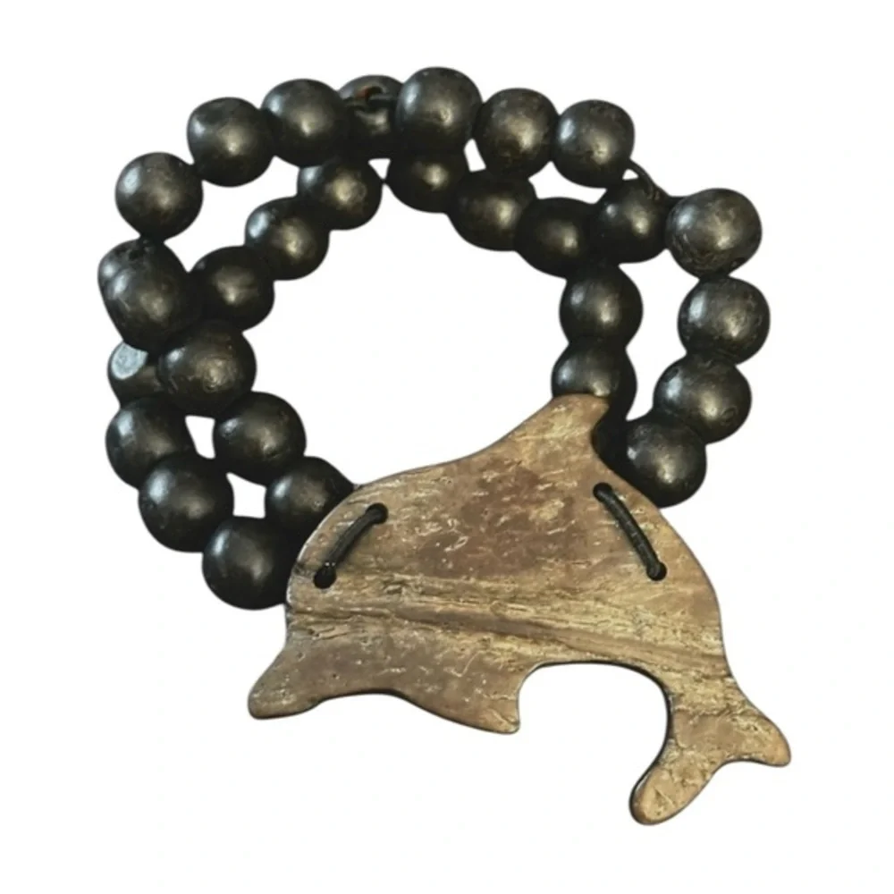 Wooden Dolphin Beaded Bracelet